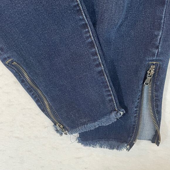 KanCan Skinny Blue Jeans Women Junior 13/30 Zip Ankle Ripped Knees Stretch Denim - Picture 4 of 12